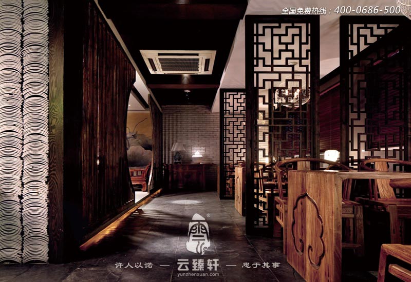 合肥樸素優(yōu)雅禪道會所玄關裝修效果圖