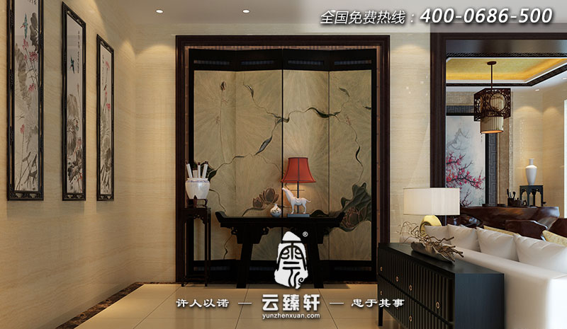 常州古樸簡約的復式樓中式設(shè)計效果圖