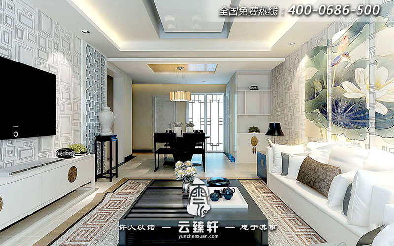 簡(jiǎn)中式家裝客廳效果圖
