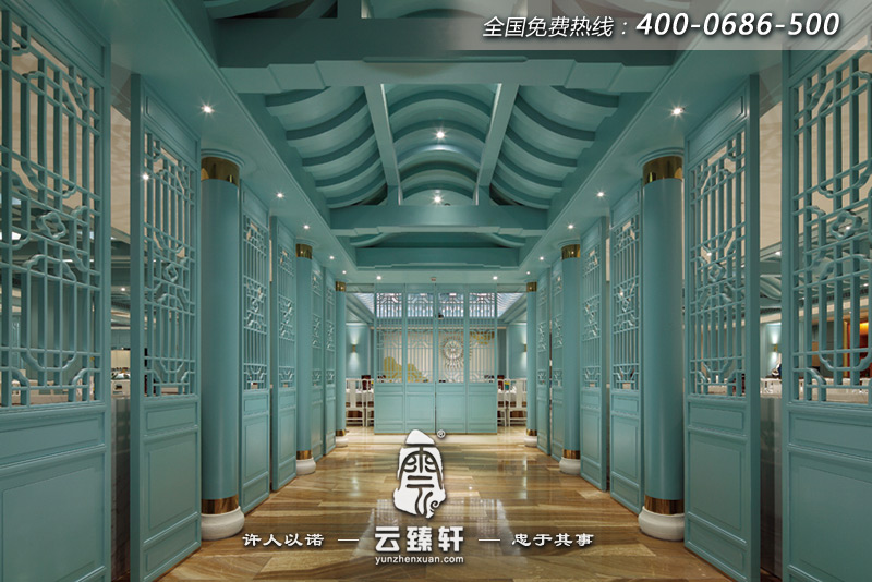 中式餐廳設(shè)計(jì)案例前臺過道