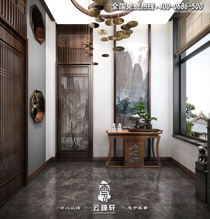 新中式進(jìn)門玄關(guān)裝修效果圖
